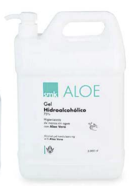 Gel hidroalcohólico con aloe vera SMK · 5 litros