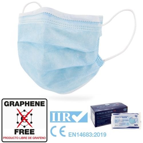Mascarilla quirúrgica IIR azul claro · Pack 10 uds